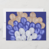 ネイビーブルーの風船 クマの男の子 ベビーシャワーありがとう サンキューカード (裏面)