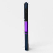 ネイビーブルーの鮮やかな紫ストライプ色のレースはっきりしたレース Case-Mate iPhoneケース (裏面/左)