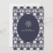 ネイビーブルーの鹿の民俗アートクリスマス どんなイベントでも 招待状 (裏面)