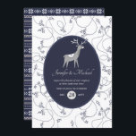 ネイビーブルーの鹿の民俗アートクリスマス ANY EVENT パーティー 招待状<br><div class="desc">冬の季節を祝うネイビーブルーとブラックグレーのテーマのスタッグ。どんな冬のホリデーイベントにもぴったりな素敵な招待状です。</div>