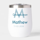 ネイビーブルーの groom 名前 日付 男らしいパー (正面)