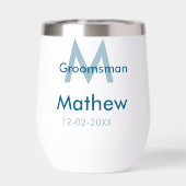 ネイビーブルーの groom 名前 日付 男らしいパー (背面)