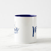 ネイビーブルーのNautical Mom Established ツートーンマグカップ (中央)