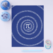 ネイビーブルーのPi用デザインスパイラル チラシ (シングル)