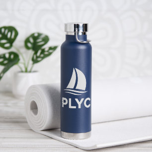 ネイビーブルーのPLY Cロゴ入り水筒 ウォーターボトル