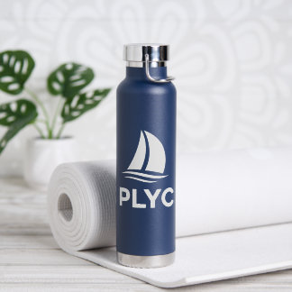 ネイビーブルーのPLY Cロゴ入り水筒 ウォーターボトル