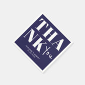 ネイビーブルーはっきりしたミニマリストありがとうござ結婚う スタンダードカクテルナプキン (角)