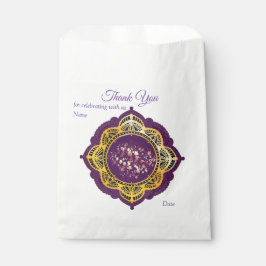 ネイビーブルーまたはバイオレットとマンダラ金ゴールド フェイバーバッグ