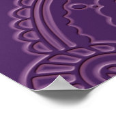 ネイビーブルーまたはバイオレットとマンダラ金ゴールド ポスター (角)