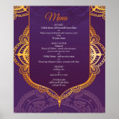 ネイビーブルーまたはバイオレットとマンダラ金ゴールド ポスター (正面)