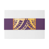 ネイビーブルーまたはバイオレットとマンダラ金ゴールド 招待状ベリーバンド (裏面例)