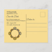 ネイビーブルーまたはバイオレットとマンダラ金ゴールド 案内ポストカード (裏面)