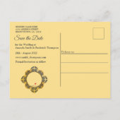 ネイビーブルーまたはバイオレットとマンダラ金ゴールド 案内ポストカード (裏面)