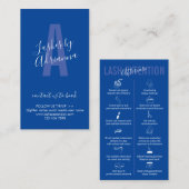 ネイビーブルーアイコンメイクアップラッシュ拡張後介護 名刺 (正面/裏面)