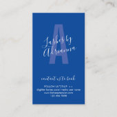 ネイビーブルーアイコンメイクアップラッシュ拡張後介護 名刺 (正面)