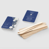 ネイビーブルーアイボリーチノワセリー結婚式 プログラム ハンドファン (組立なし)