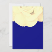 ネイビーブルーアイボリーバラフローラ春サマー結婚ズ 招待状 (裏面)