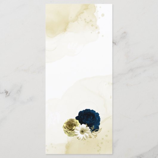 ネイビーブルーアイボリー金ゴールド結婚フローラ メニュー (裏面)