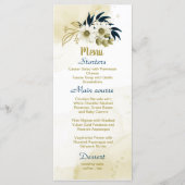 ネイビーブルーアイボリー金ゴールド結婚フローラ メニュー (正面)