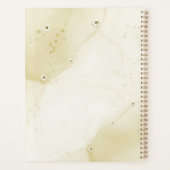 ネイビーブルーアイボリー金ゴールド結婚花 プランナー手帳 (裏面)