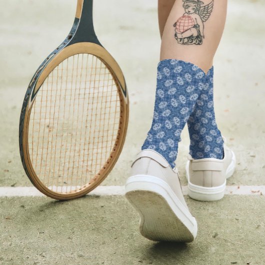 ネイビーブルーアイ不気味パターカッコいいンとおもしろい不気味 ソックス