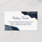 ネイビーブルーアガテエレガントな結婚式のウェブサイト エンクロージャーカード (正面)