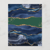 ネイビーブルーアガテグリーン結婚式招待状 (裏面)