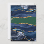 ネイビーブルーアガテグリーン結婚式招待状 招待状 (裏面)