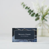 ネイビーブルーアガテシルバープロフェッショナル名刺 名刺 (スタンド正面)