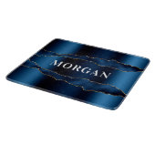 ネイビーブルーアガテ大理石名 カッティングボード (角)