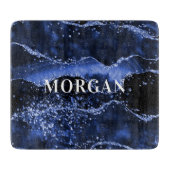 ネイビーブルーアガテ大理石名 カッティングボード (正面)