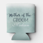 ネイビーブルーアクアウォーターカラーマザーオブザグルーミング 缶クーラー (裏面)