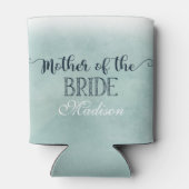 ネイビーブルーアクアウォーターカラーマザーオブザブライド 缶クーラー (裏面)