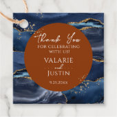 ネイビーブルーアゲイト焼きオレンジありがとうメッセージカード フェイバータグ (正面)