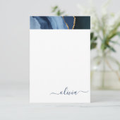 ネイビーブルーアゲートゲード金ゴールドモノグラム サンキューカード (スタンド正面)