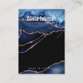 ネイビーブルーアゲートジュエリーイヤリングネックレスディスプレイ 名刺 (正面)