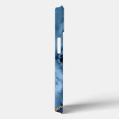 ネイビーブルーアゲートモダンウォーターカラー金ゴールドのパーソナライズ Case-Mate iPhoneケース (裏面 / 右)