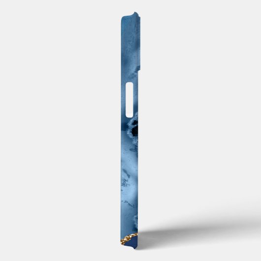 ネイビーブルーアゲートモダンウォーターカラー金ゴールドのパーソナライズ Case-Mate iPhoneケース (裏面 / 右)