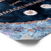 ネイビーブルーアゲート共有ザ結婚ラブの社会的サイン ポスター (角)