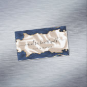 ネイビーブルーアゲート金ゴールドグリッターアイボリーラグジュアリー マグネット名刺 (インサイチュ)