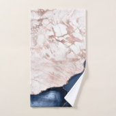 ネイビーブルーアゲート ローズゴールド マーブル バスタオルセット (ハンドタオル)