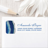 ネイビーブルーアゲ結婚ート差出人住所 ラベル (インサイチュ)