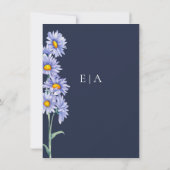 ネイビーブルーアスターフラワーズ結婚式招待状 招待状 (裏面)