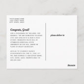 ネイビーブルーアスリート数々の写真卒業 ポストカード (裏面)