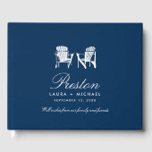 ネイビーブルーアディロンドック結婚チェア ゲストブック (正面)