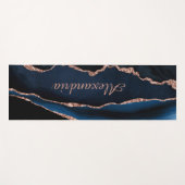 ネイビーブルーアトル名前をカスタムするヨガマット ヨガマット (正面(横))