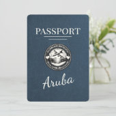 ネイビーブルーアルバPassport日付の保存 セーブザデート (スタンド正面)