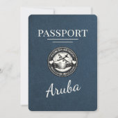 ネイビーブルーアルバPassport日付の保存 セーブザデート (正面)