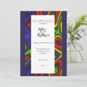 ネイビーブルーアンカラ結婚式招待状 招待状 (スタンド正面)