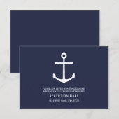 ネイビーブルーアンカー結婚式披露宴カード 招待状 (正面/裏面)